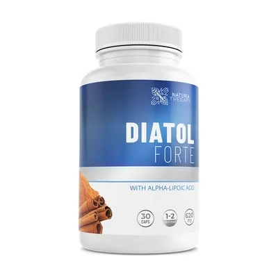 Diatol Forte 30 kapsüllük lacivert etiketli beyaz şişe, Natura Therapy