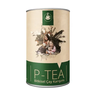 P tea sindirim için bitki çayı, pelin, kekik, nane ve anasonlu silindir kutu