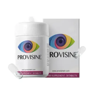 ProVisine göz tableti, 30 tabletlik şişe ve karton kutu